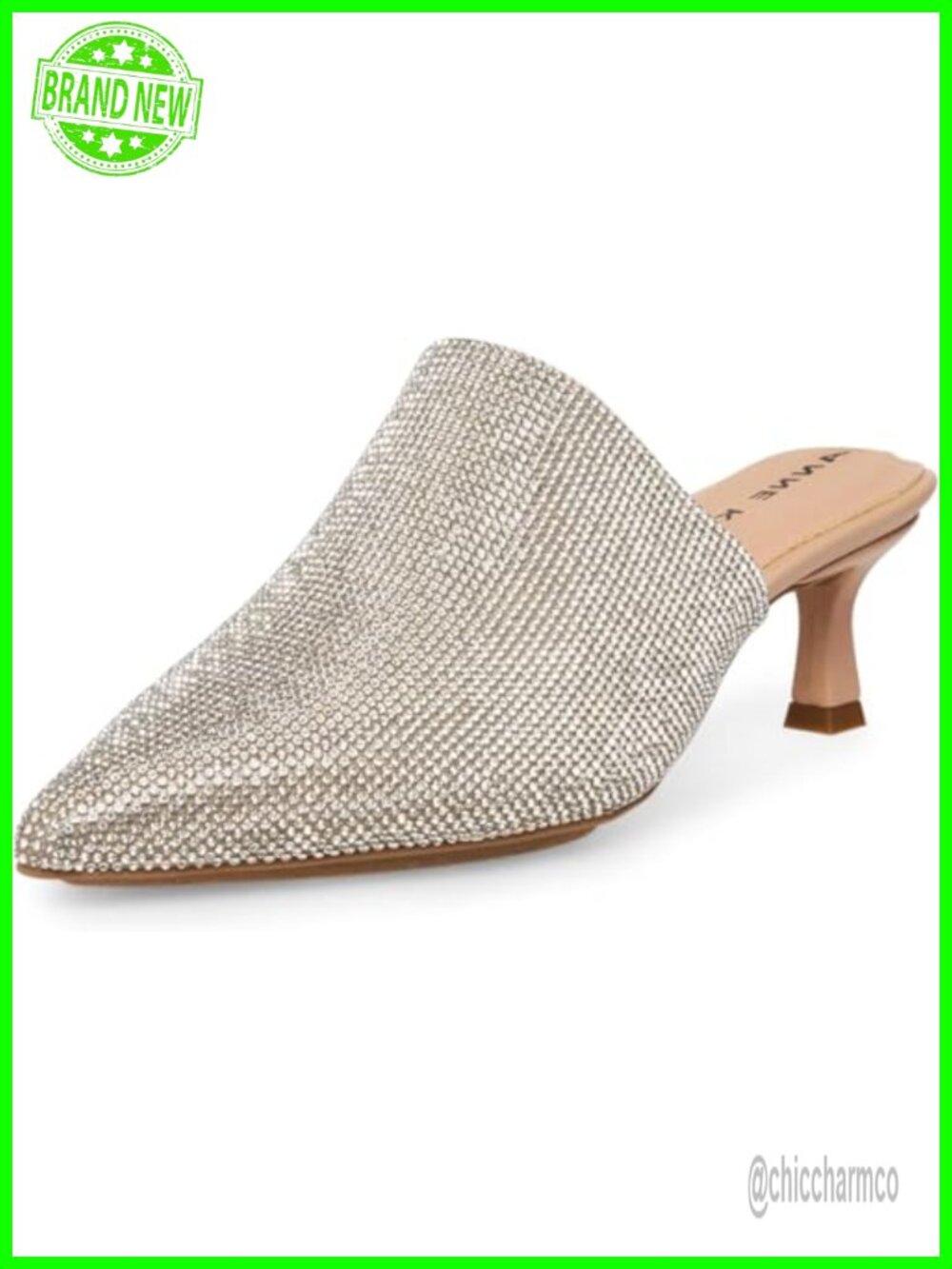 Anne Klein Women's Impress-c Pointed Toe Kitten Heel Pull-On Mule